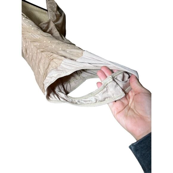 Lulus Ruching Around Town Beige Swiss Dot Long Sleeve Bodysuit‎ Size XS - Picture 6 of 9